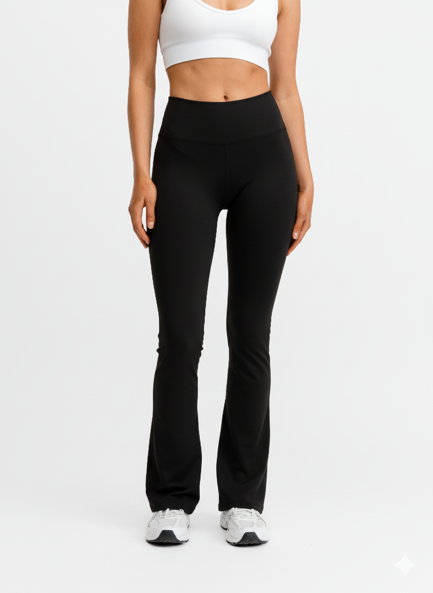 Seamless Flare Tights Black