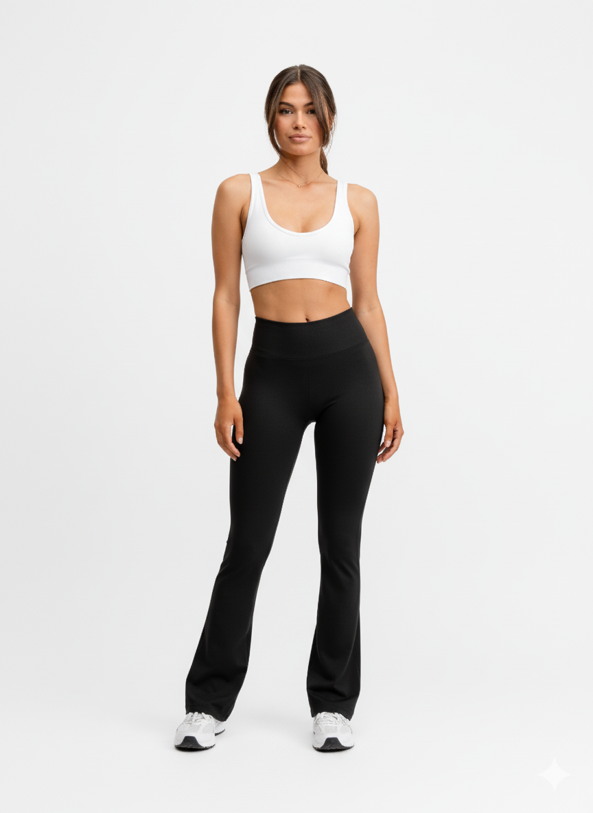 Seamless Flare Tights Black