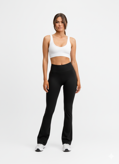 Seamless Flare Tights Black