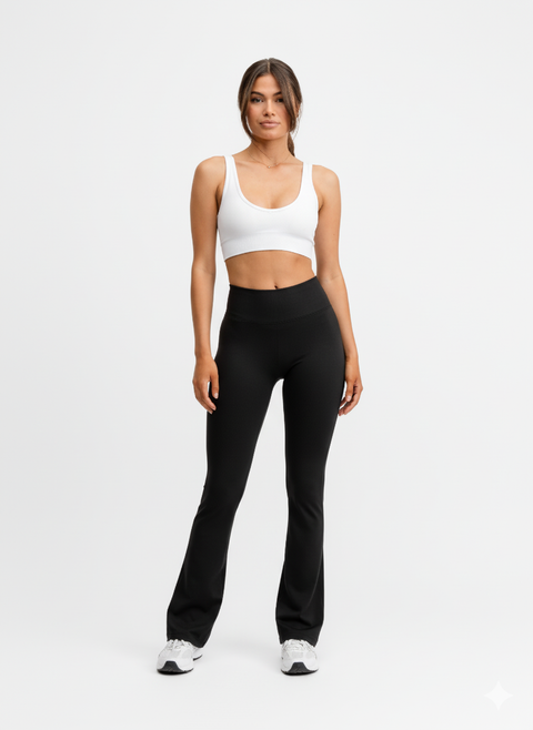 Seamless Flare Tights Black