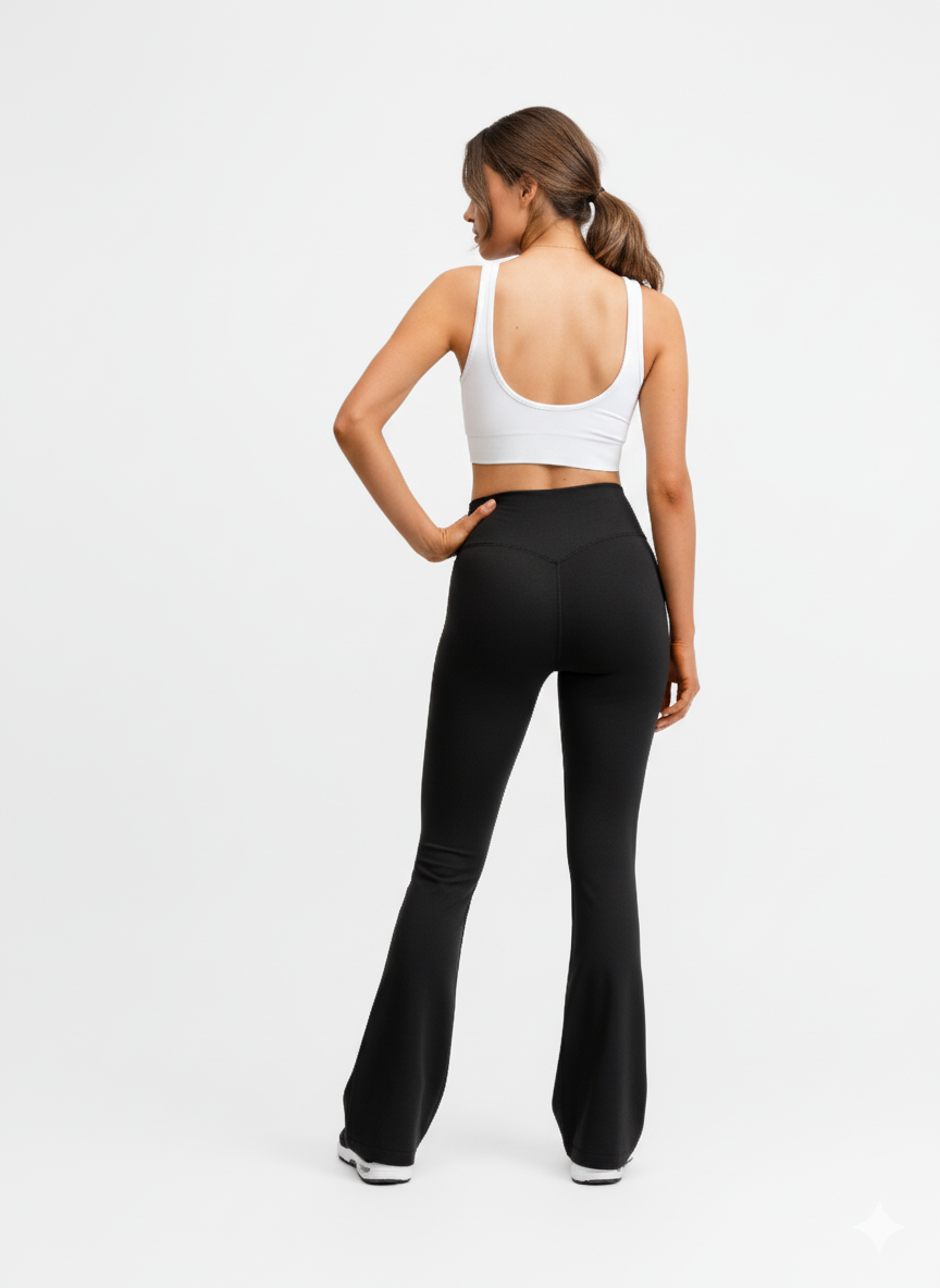 Seamless Flare Tights Black