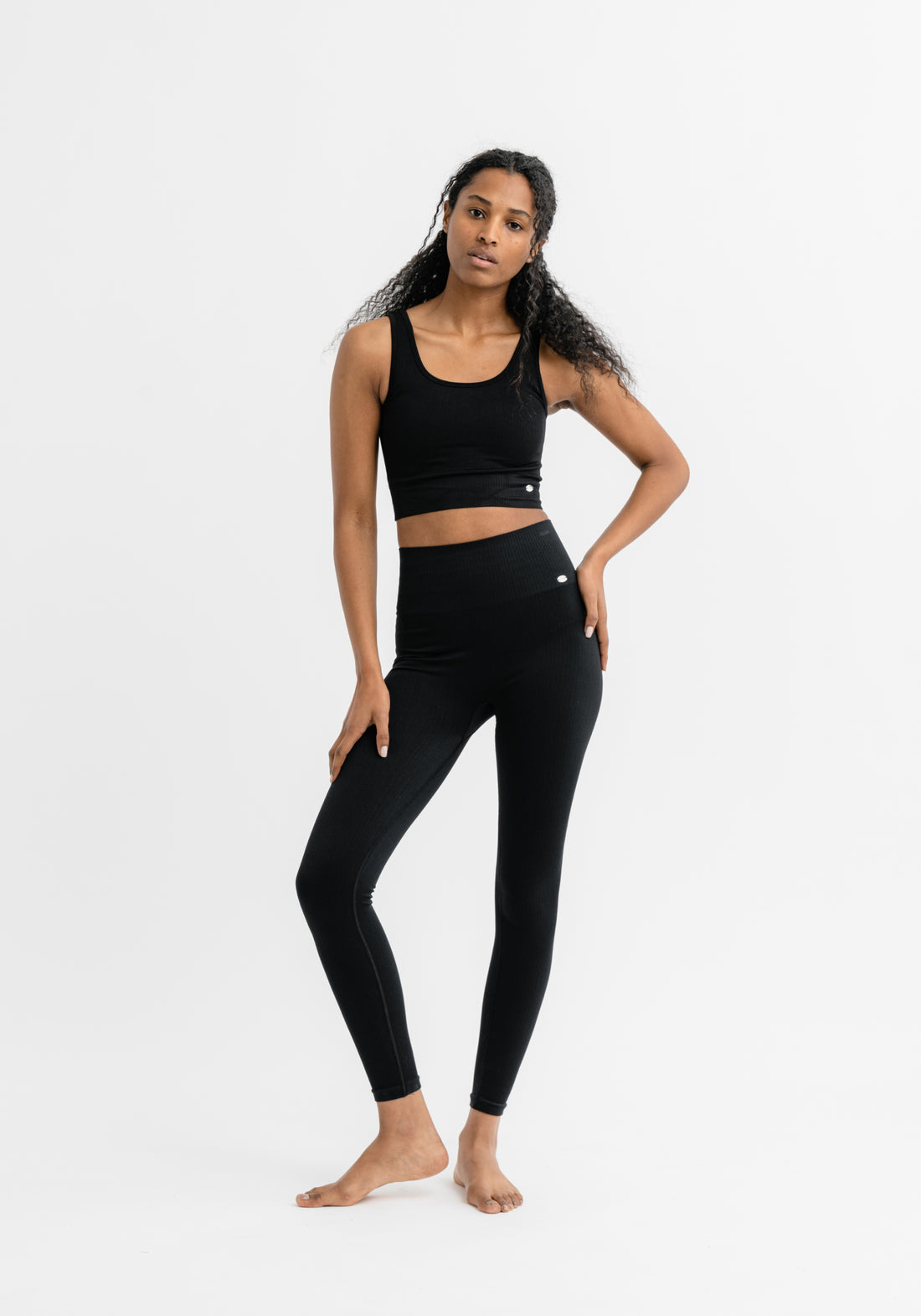 Jeane Tights Ribbed Seamless Black