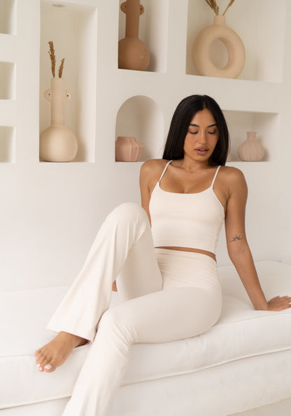 Butter Soft Flare Tights Cream White