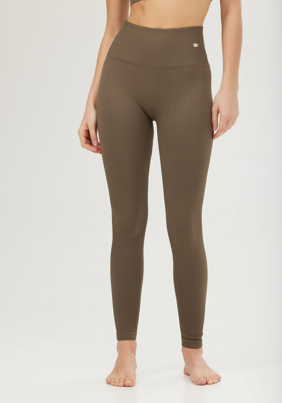 Ribbed Seamless Tights Dark Olive