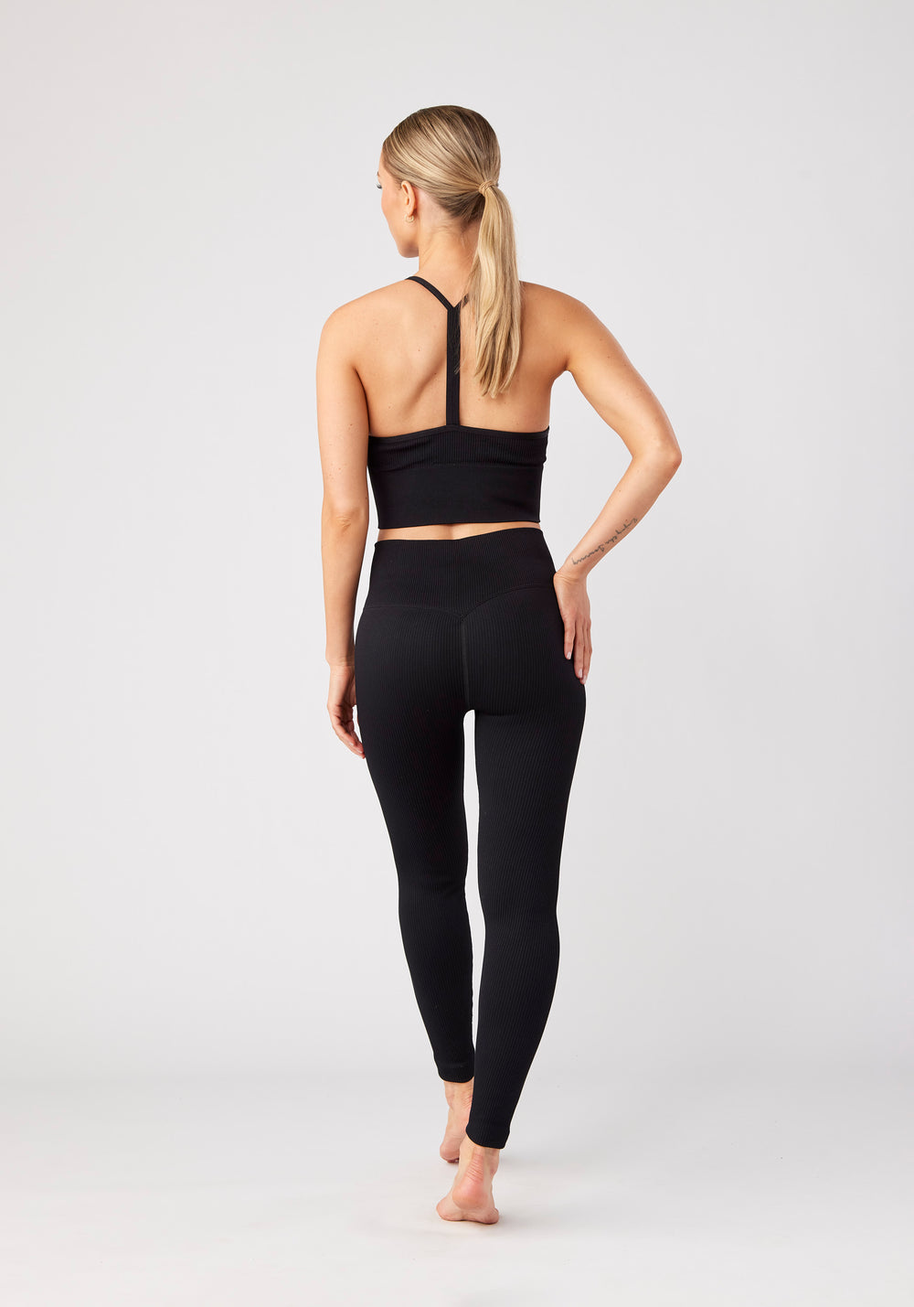 Ribbed Seamless Tights Black