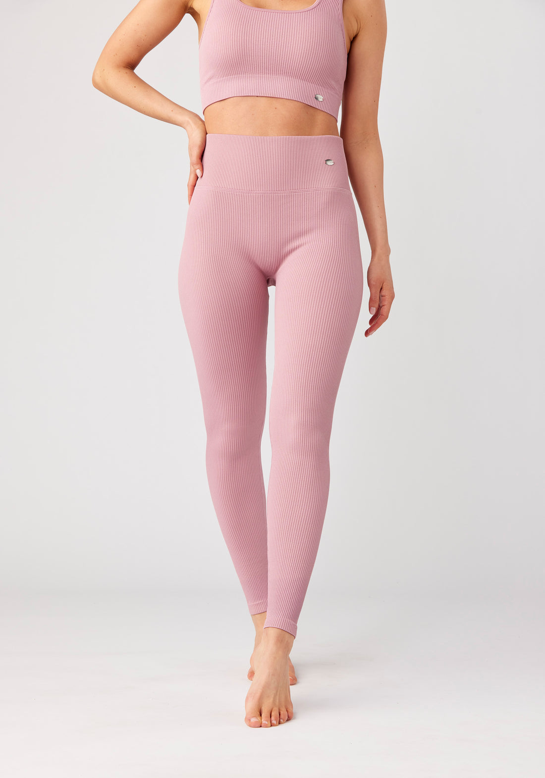 Ribbed Seamless Tights Cosmetic Pink