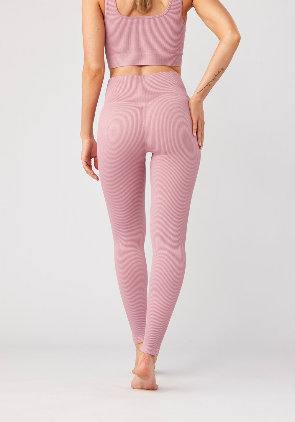 Ribbed Seamless Tights Cosmetic Pink