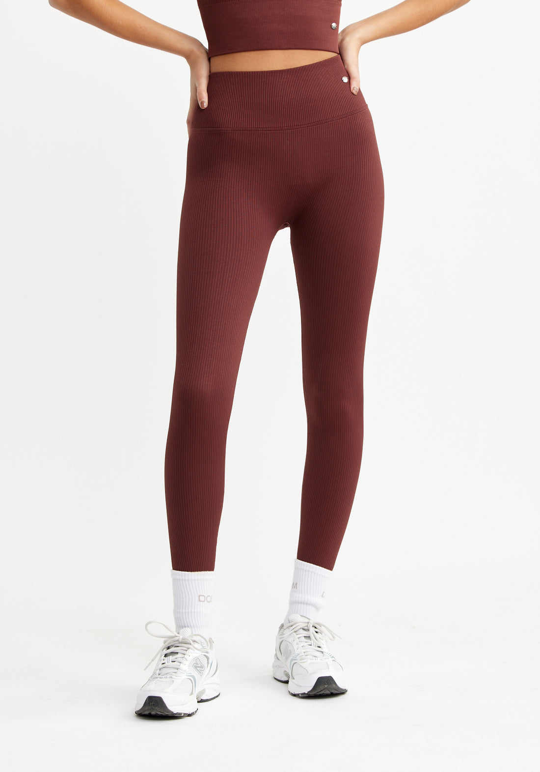 Ribbed Seamless Tights Rum Raisin