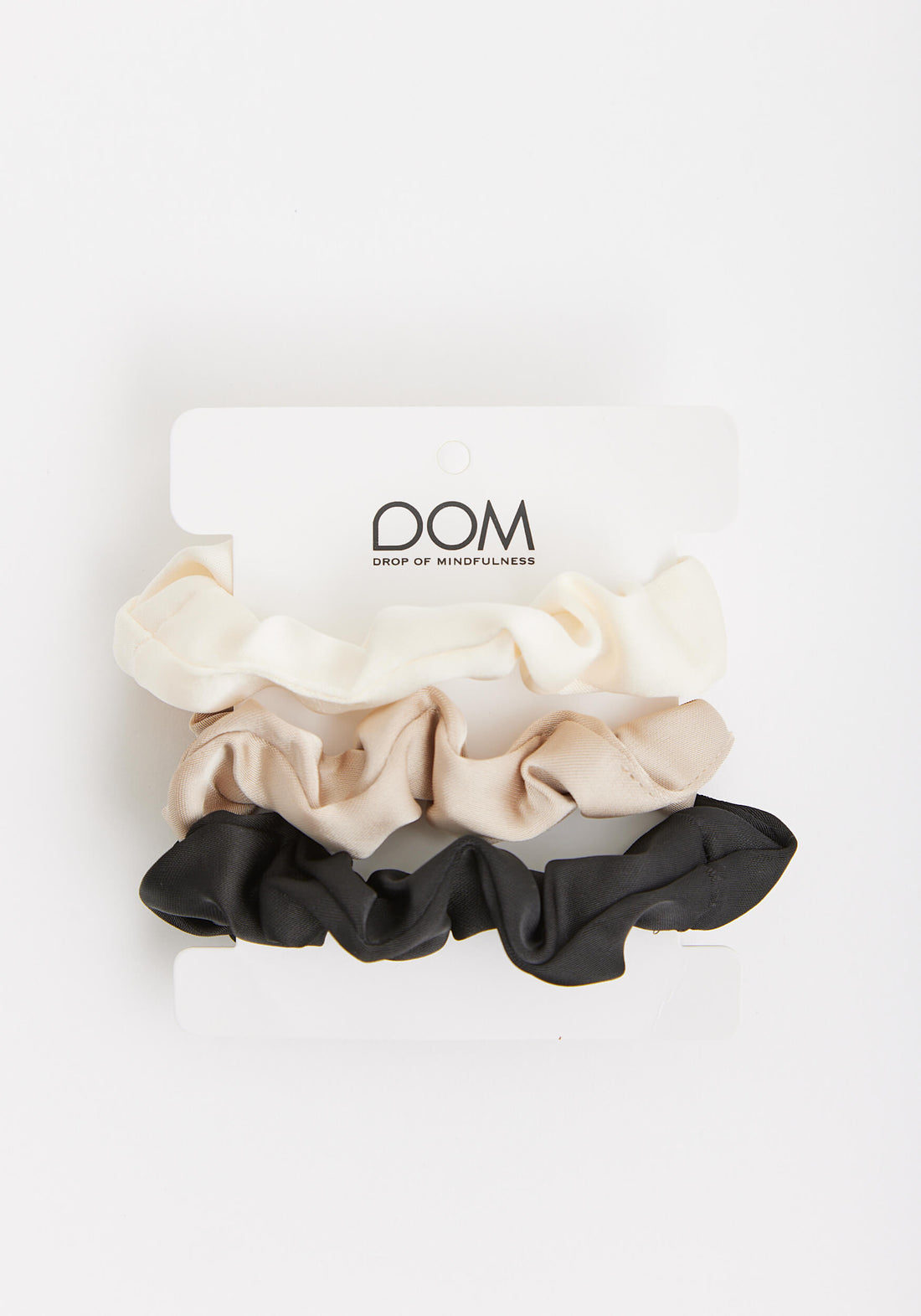 Satin Hair Scrunchie 3-Pack Multi Black