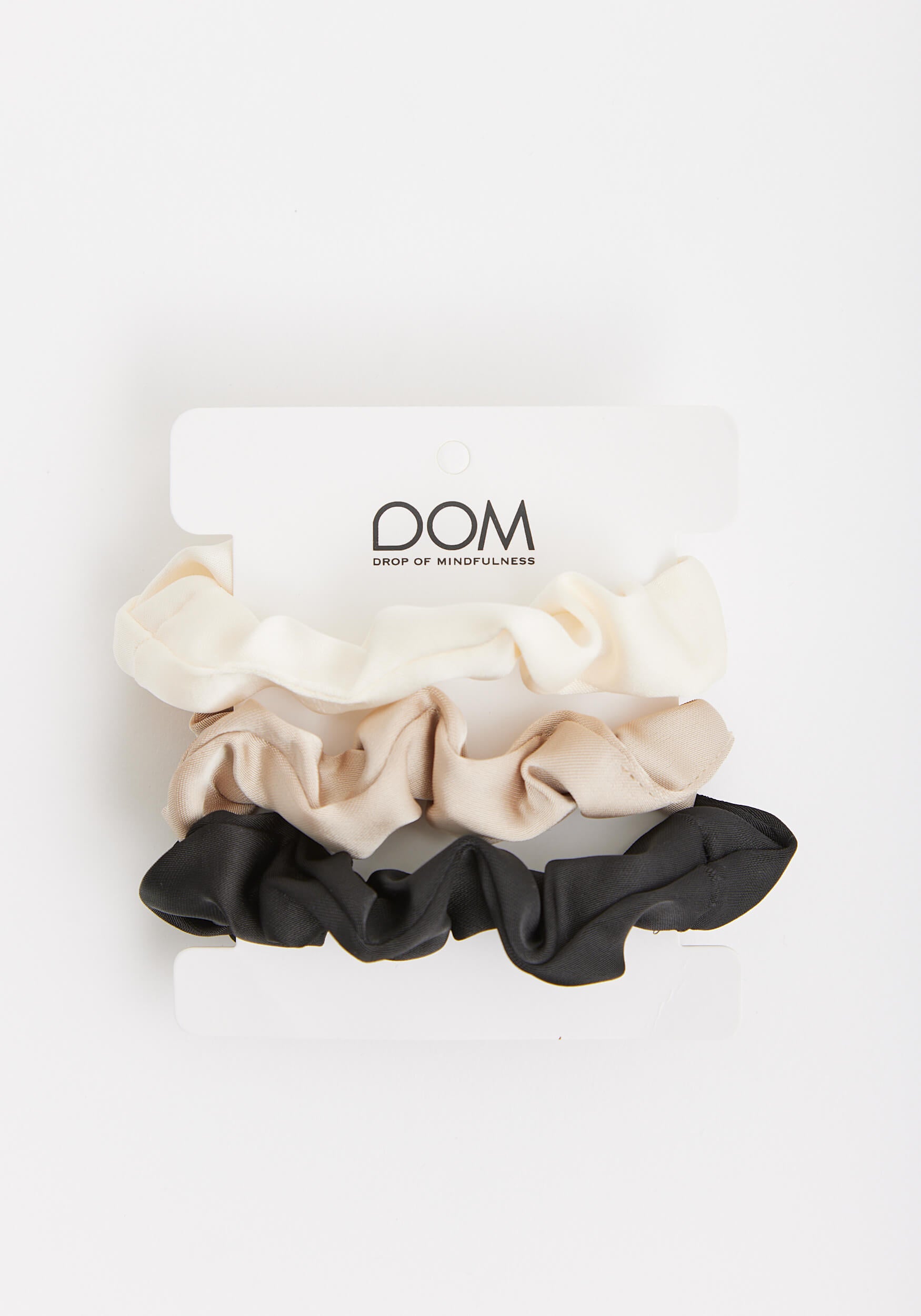 Satin Hair Scrunchie 3-Pack Multi Black