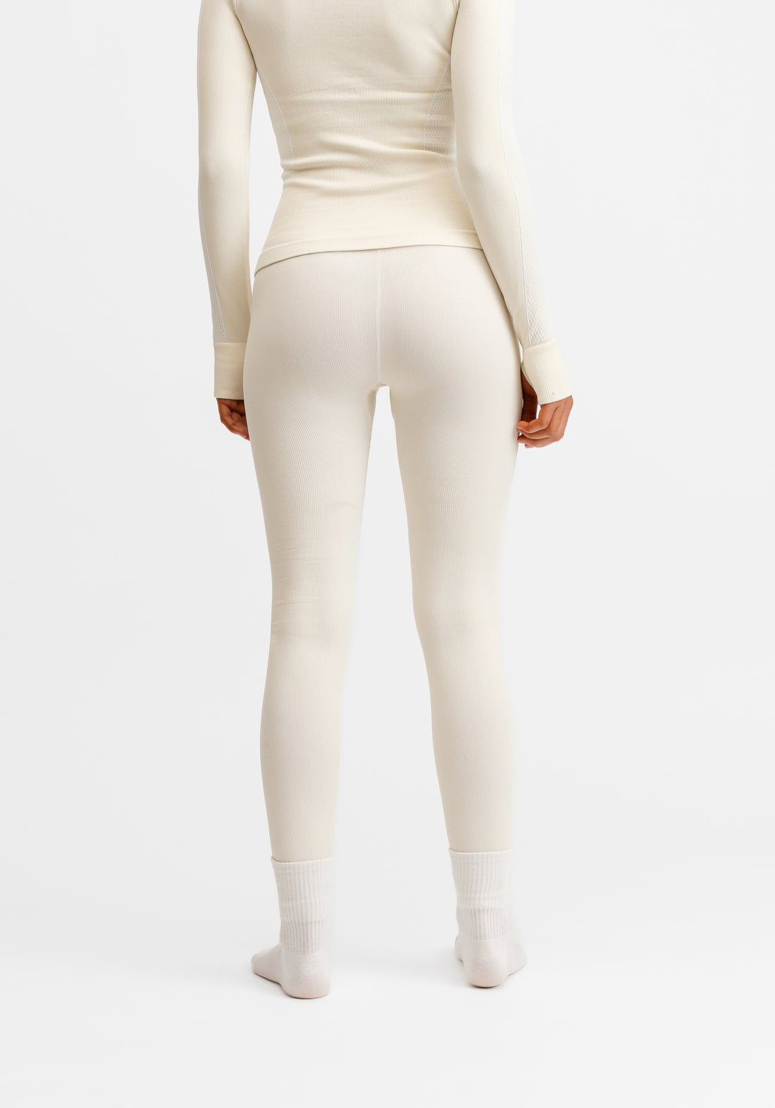 Seamless Base Layer Tights Cream White