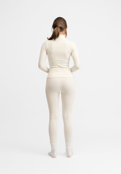 Seamless Base Layer Tights Cream White