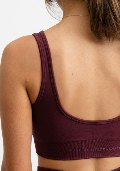 Seamless Deep V Sports Bra Redwood