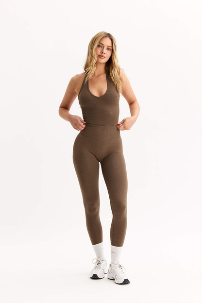 Seamless Delight Halterneck Top Hazel Melange