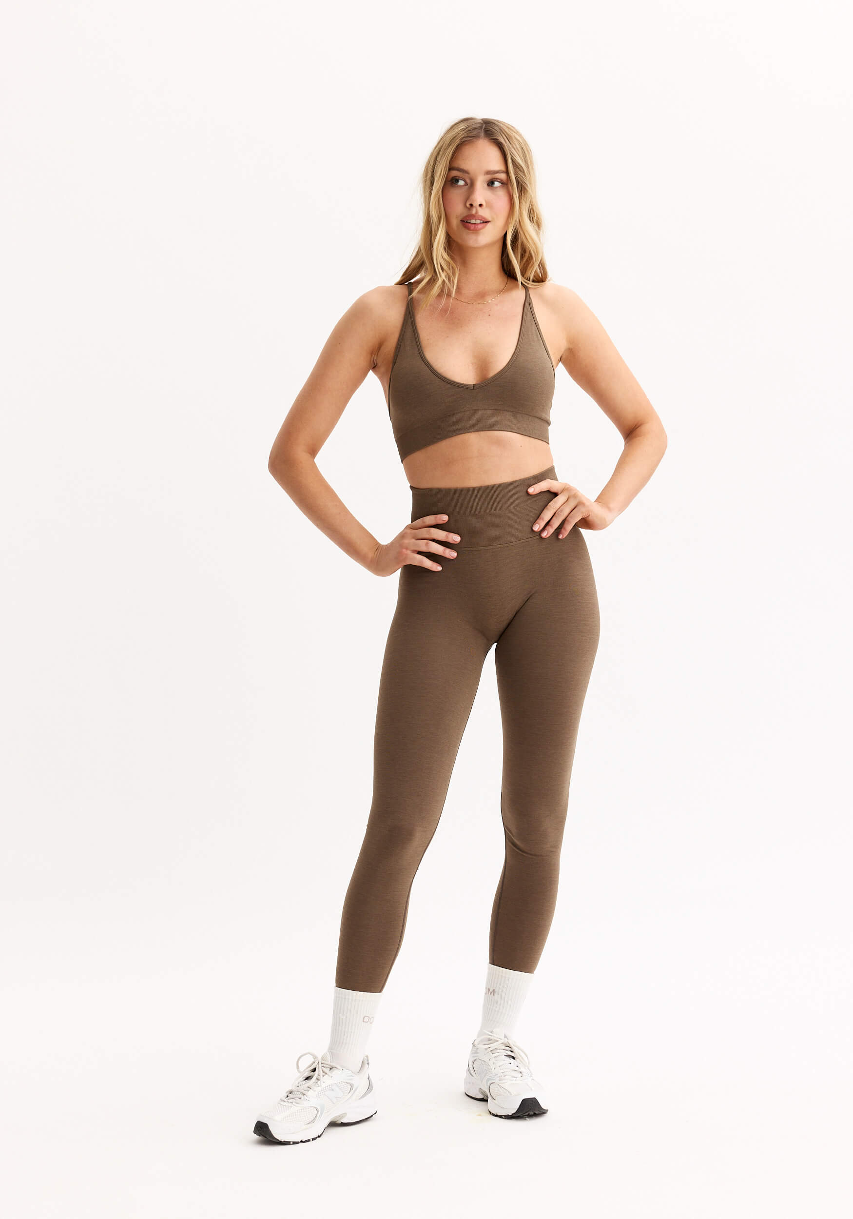 Seamless Delight V Shape Sports Bra Hazel Melange