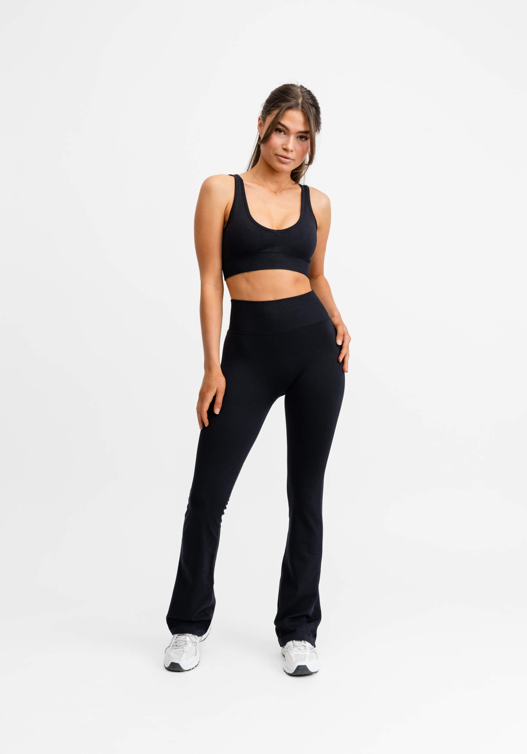 Seamless Flare Tights Black