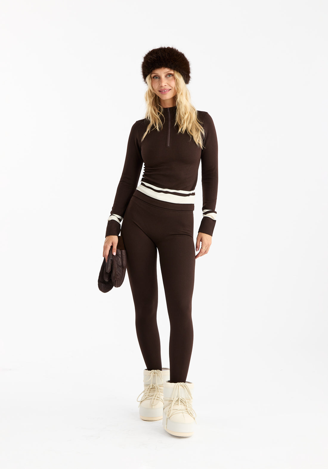 Seamless Base Layer Tights Dark Brown