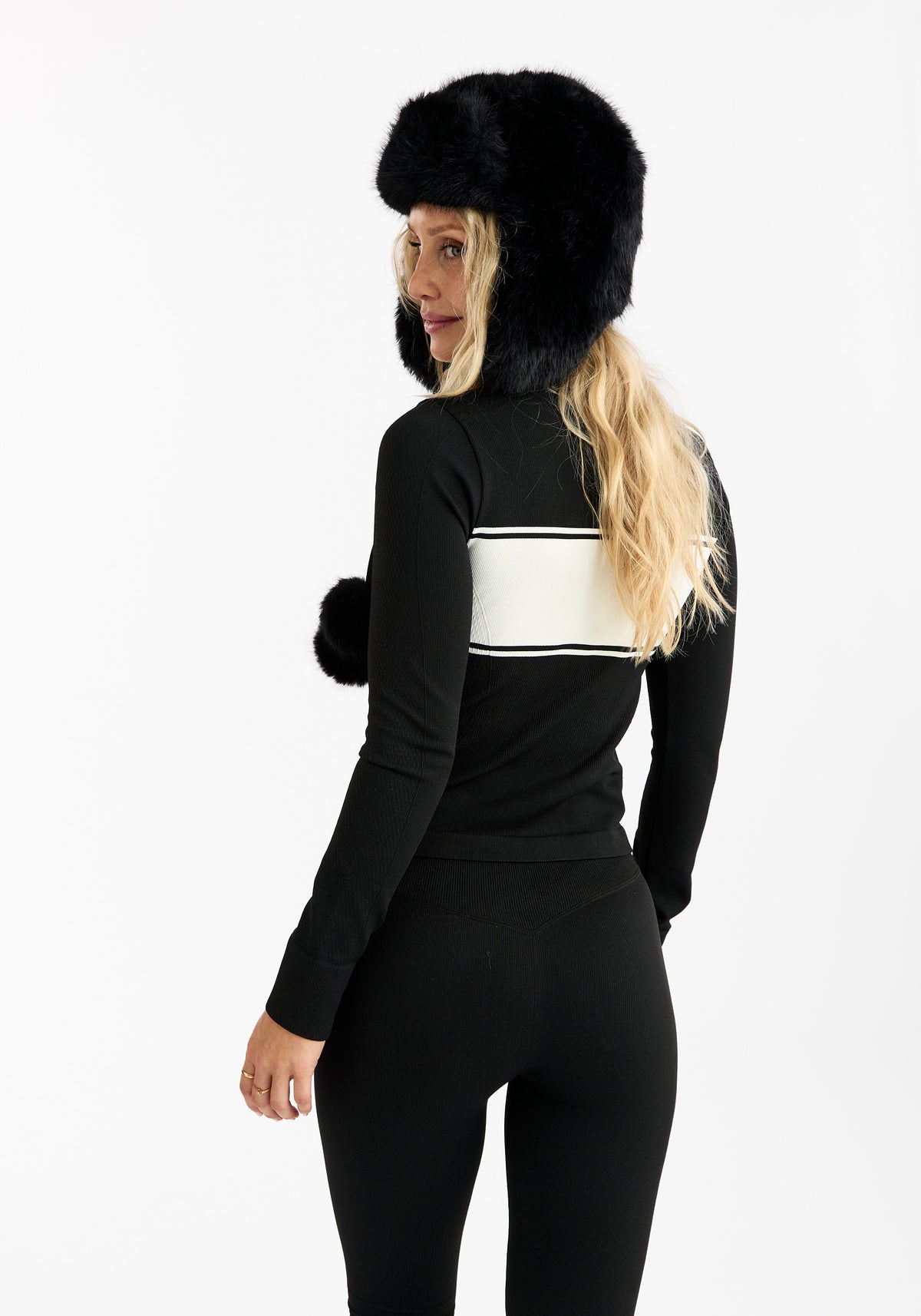 Seamless Half Zip Base Layer Black Après