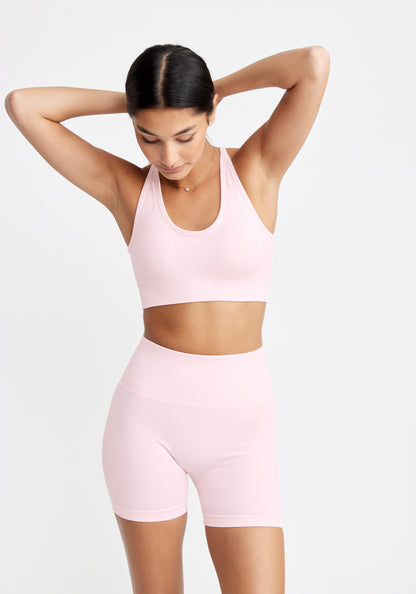 Double Strap Seamless Sports Bra Light Pink Blush