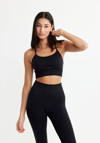 Signature Seamless Sports Bra Black