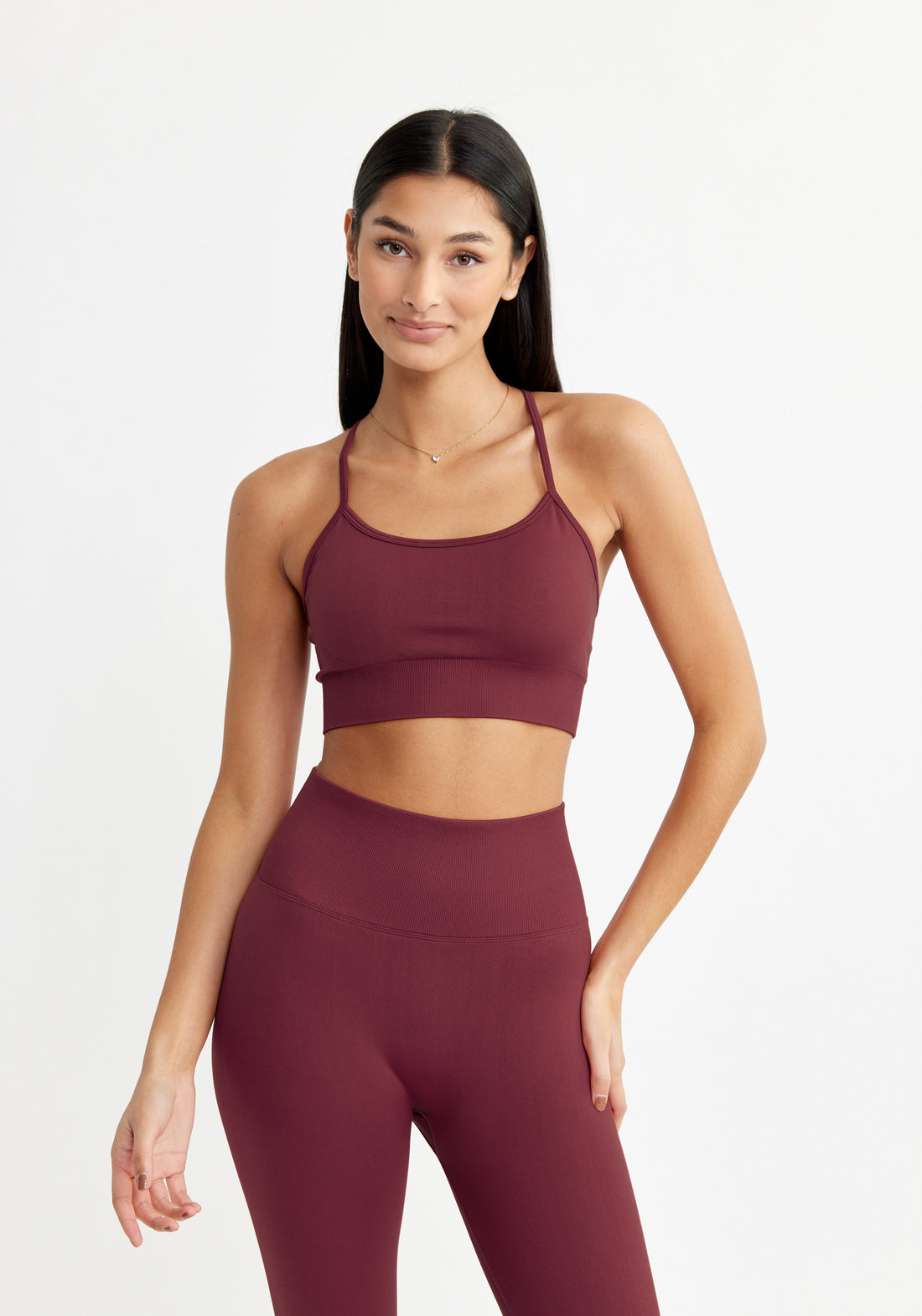 Signature Seamless Sports Bra Ruby Wine