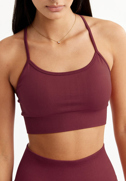 Signature Seamless Sports Bra Ruby Wine