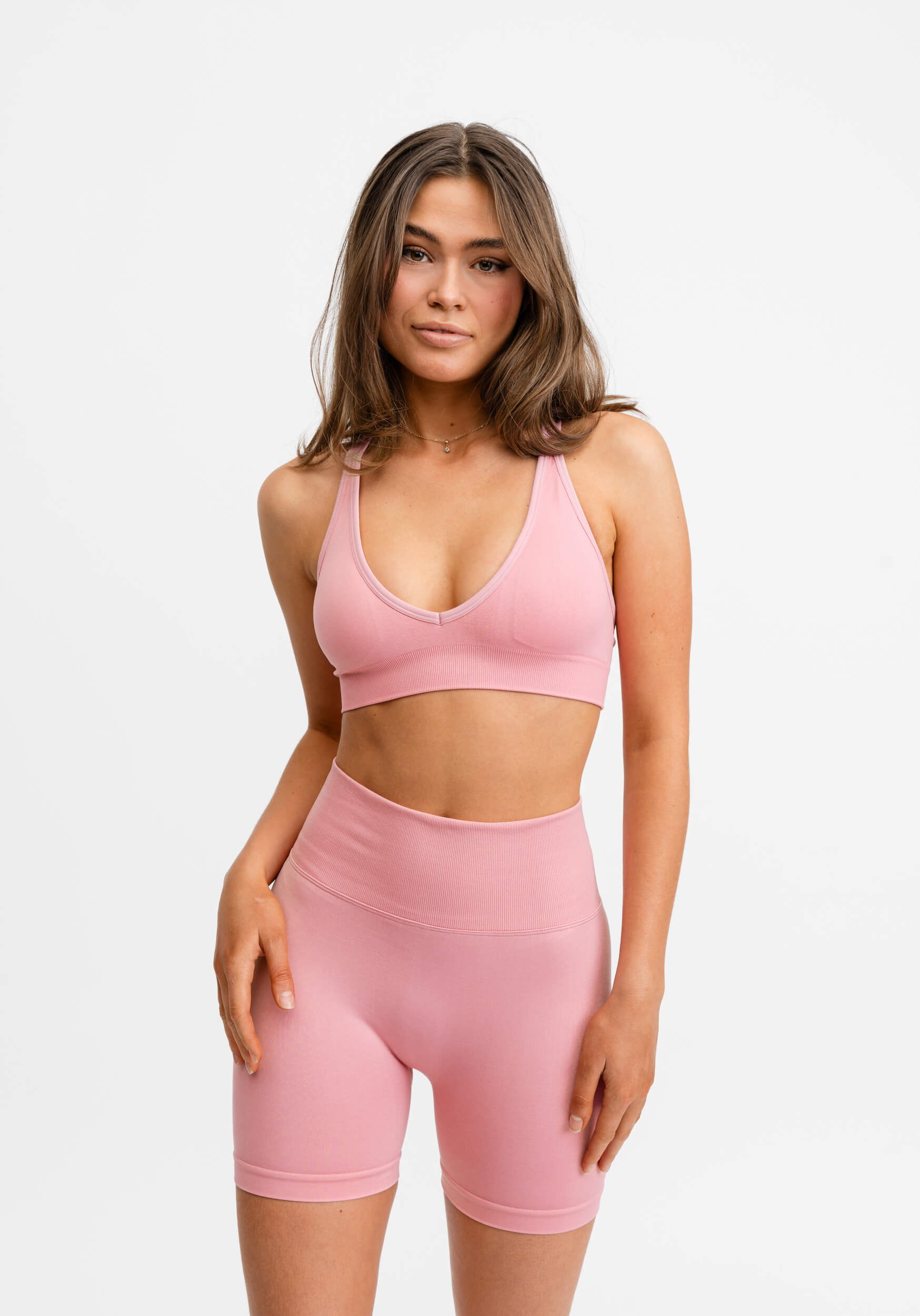Signature Seamless V Shape Sports Bra Nostalgic Pink