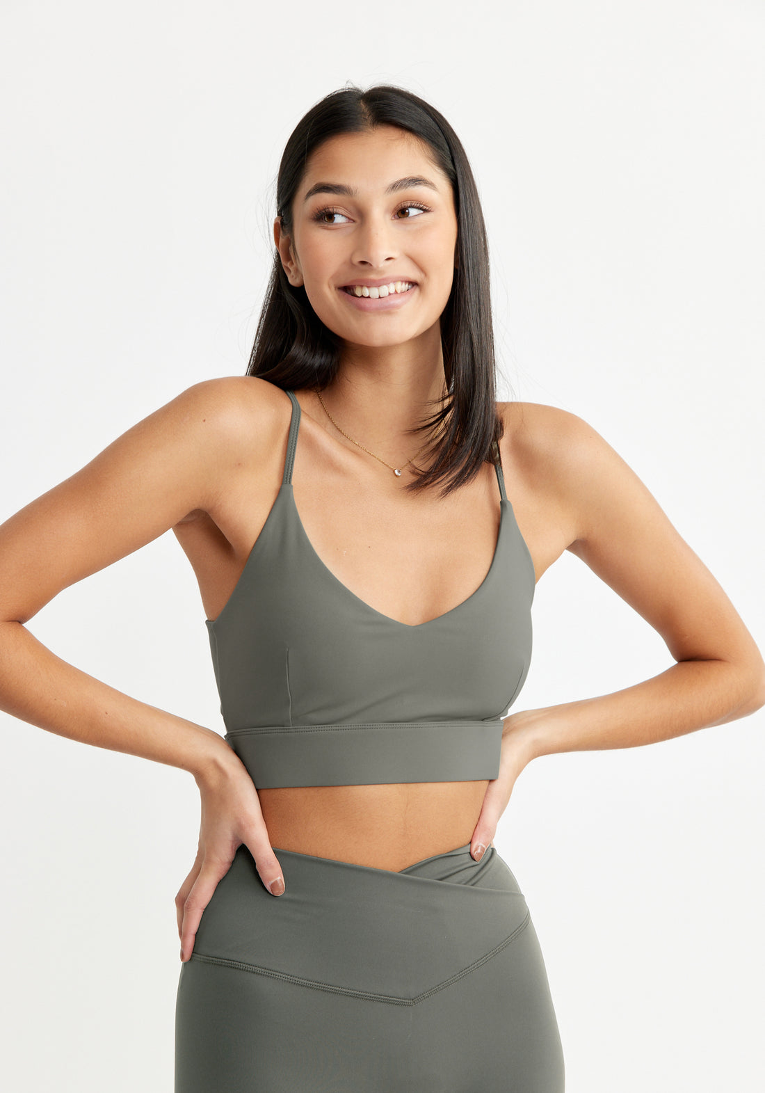 Ultimate Open Back Sports Bra Khaki