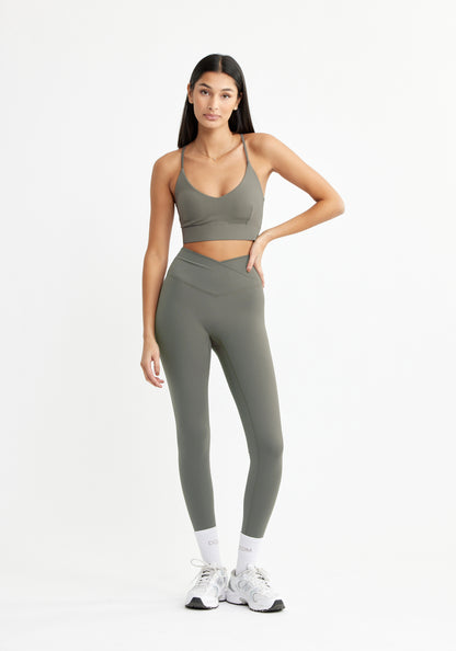 Ultimate Open Back Sports Bra Khaki
