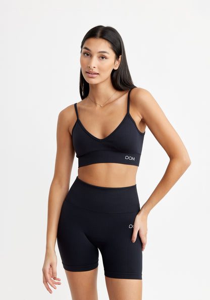 V Shape Seamless Sports Bra Black