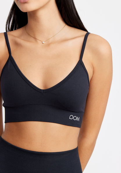 V Shape Seamless Sports Bra Black