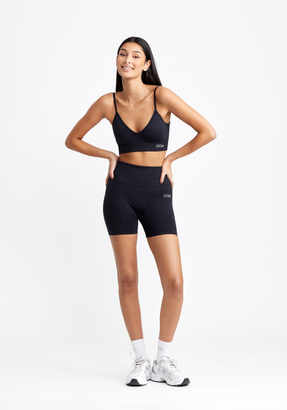 V Shape Seamless Sports Bra Black