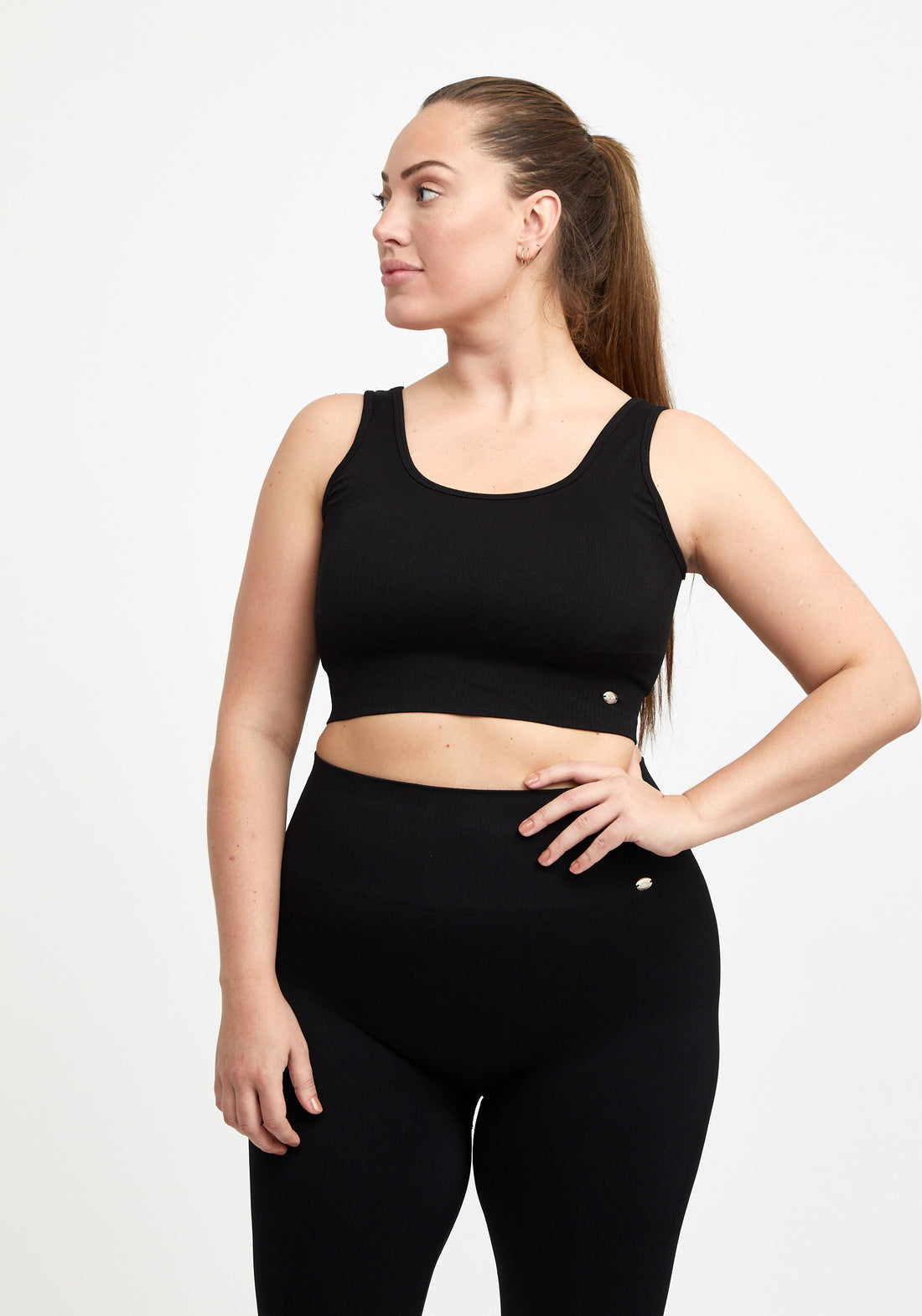 Cia Sports Bra Ribbed Seamless Black