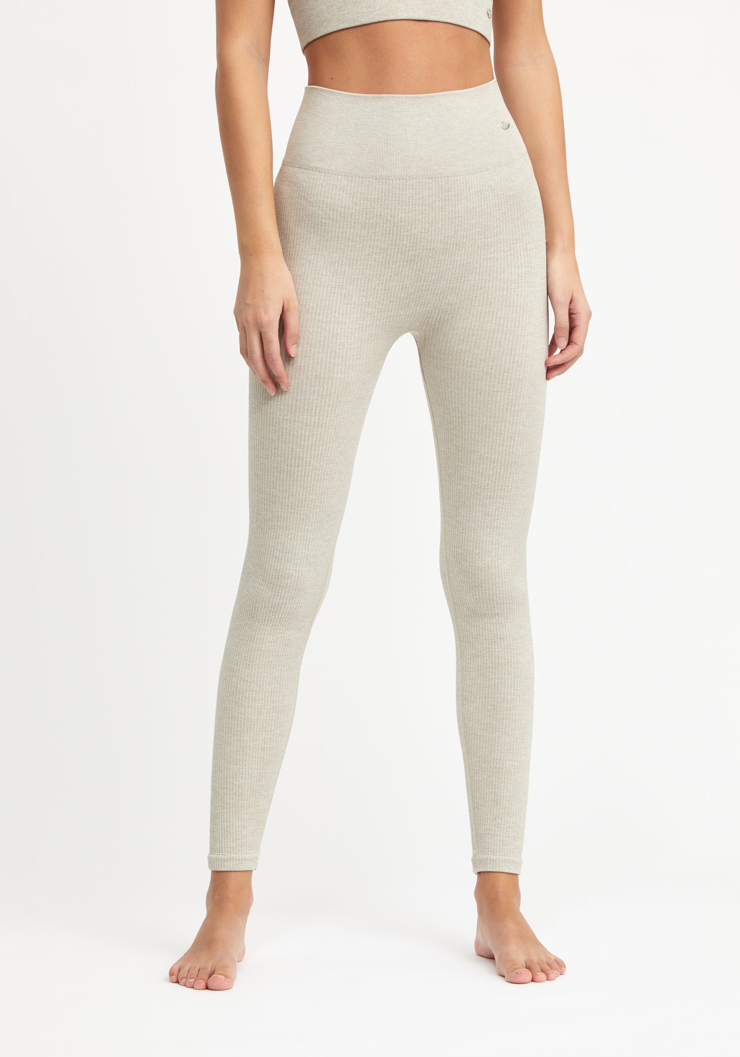 Molly Tights Ribbed Seamless Safari Beige Melange